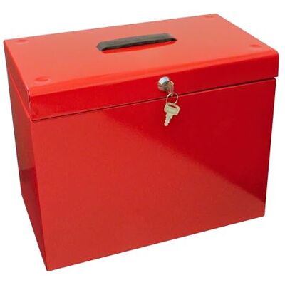 Cathedral Products A4 Steel File Box with Starter Pack of 5 Suspension Files Red Cathedral Products A4 Steel File Box with Starter Pack of 5 Suspension Files Red