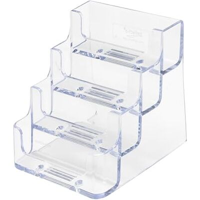 Deflecto 4 Tier 4 Pocket Landscape Business Card Holder Crystal Deflecto 4 Tier 4 Pocket Landscape Business Card Holder Crystal