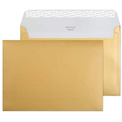 Blake Creative Shine C5 162 x 229 mm 130 gsm Peel & Seal Wallet Envelopes (313) Metallic Gold Pack of 500 Blake Creative Shine C5 162 x 229 mm 130 gsm Peel & Seal Wallet Envelopes (313) Metallic Gold Pack of 500