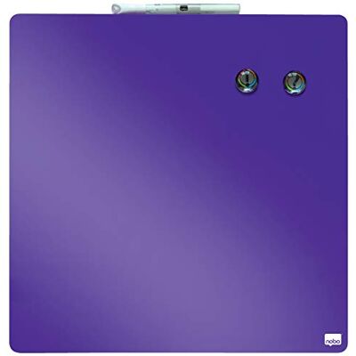 Nobo Mini Magnetic Whiteboard Coloured Tile, Frameless, Dry Wipe, Easy Clean, Wall Mountable, Home/Office, 360 x 360 mm, Purple, 1903897 Nobo Mini Magnetic Whiteboard Coloured Tile, Frameless, Dry Wipe, Easy Clean, Wall Mountable, Home/Office, 360 x 360 mm, Purple, 1903897