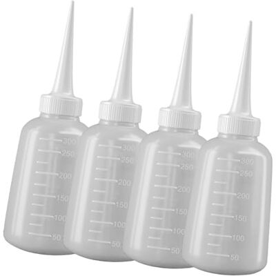 Jazuaiao of 4 Squeeze Bottles Glues Dispenser Nozzle Bottle, 300ml Translucent Squeeze Bottles with Nozzle for Dispensing of Glues and Oil in Projects Jazuaiao of 4 Squeeze Bottles Glues Dispenser Nozzle Bottle, 300ml Translucent Squeeze Bottles with Nozzle for Dispensing of Glues and Oil in Projects