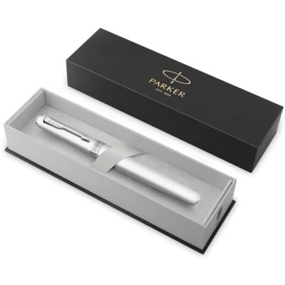 PARKER Meridian Rollerball Pen Chrome Lacquer with Chrome Trims Fine Nib Handwriting Pens & Stationery Supplies Black Ink Luxury Gift Box PARKER Meridian Rollerball Pen Chrome Lacquer with Chrome Trims Fine Nib Handwriting Pens & Stationery Supplies Black Ink Luxury Gift Box