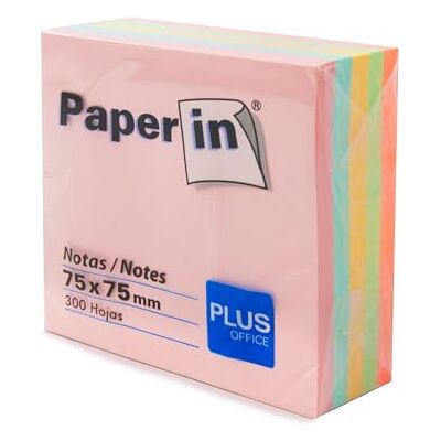 Plus Office Sticky Notes Cube Multi-Color Sticky Notes for Office, School, University, Quick Notes and Reminders, 300 Sheets 5 Colors Pad (Pastel, 6 Pack) Plus Office Sticky Notes Cube Multi-Color Sticky Notes for Office, School, University, Quick Notes and Reminders, 300 Sheets 5 Colors Pad (Pastel, 6 Pack)