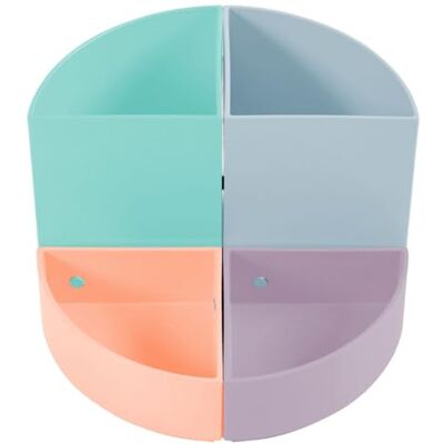 Exacompta Ref 682296D The Quarter Modular Pen Pots, 120x120x83mm, Space Saving Pen Pot, 4 Movable Sections with Different Heights and Sizes for Pens, Pencils and Accessories, Glossy Pastel Exacompta Ref 682296D The Quarter Modular Pen Pots, 120x120x83mm, Space Saving Pen Pot, 4 Movable Sections with Different Heights and Sizes for Pens, Pencils and Accessories, Glossy Pastel