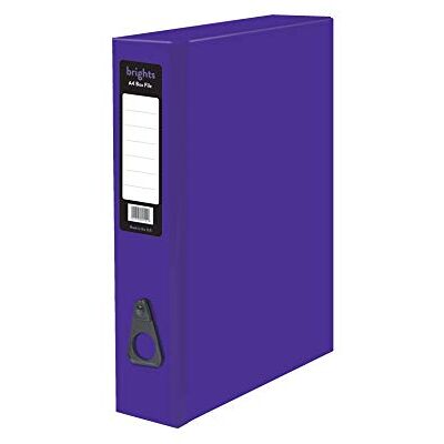 indigo Pukka Brights Office Box File 75mm Spine Lock Spring Foolscap Purple indigo Pukka Brights Office Box File 75mm Spine Lock Spring Foolscap Purple