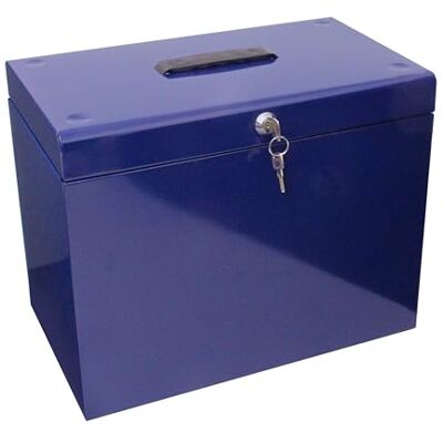 Cathedral Products A4 Steel File Box with Starter Pack of 5 Suspension Files Blue Cathedral Products A4 Steel File Box with Starter Pack of 5 Suspension Files Blue