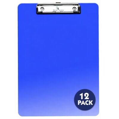 SECO A4 Translucent Clipboard Blue 12 Pack Document Holder Heavy Duty Metal Clip Rigid PVC Board A4 Documents Office, School & Warehouse Use SECO A4 Translucent Clipboard Blue 12 Pack Document Holder Heavy Duty Metal Clip Rigid PVC Board A4 Documents Office, School & Warehouse Use