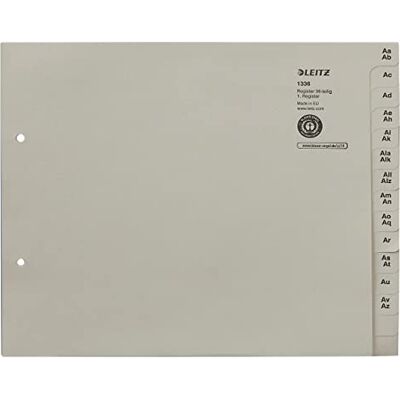 Leitz 13360085 Index Series A-Z A4 Paper for 36 Folders Grey Leitz 13360085 Index Series A-Z A4 Paper for 36 Folders Grey