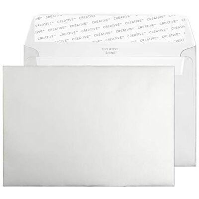 Blake Creative Shine C6 114 x 162 mm 130 gsm Peel and Seal Wallet Envelopes (112) Metallic Silver Pack of 500 Blake Creative Shine C6 114 x 162 mm 130 gsm Peel and Seal Wallet Envelopes (112) Metallic Silver Pack of 500