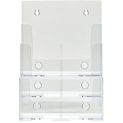 Deflecto A4 3-Tier Acrylic Literature Holder Crystal Clear Countertop & Wall Mount Brochure Display Rack Durable Multi-Pocket Leaflet Magazine File Organizer for Office, Business & Waiting Rooms Deflecto A4 3-Tier Acrylic Literature Holder Crystal Clear Countertop & Wall Mount Brochure Display Rack Durable Multi-Pocket Leaflet Magazine File Organizer for Office, Business & Waiting Rooms