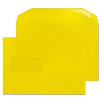 Blake Creative Colour C5+ 162 x 235 mm 120 gsm Mailer Gummed Window Envelopes (803MW) Banana Yellow Pack of 500 Blake Creative Colour C5+ 162 x 235 mm 120 gsm Mailer Gummed Window Envelopes (803MW) Banana Yellow Pack of 500