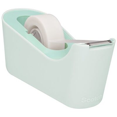 Scotch Tape Dispenser C18, Mint + Magic Tape, 1 Roll, 19 mm x 33 m Refillable Dispenser for Home and Office with General Purpose Sticky Tape for Document Repair, Labelling and Sealing Scotch Tape Dispenser C18, Mint + Magic Tape, 1 Roll, 19 mm x 33 m Refillable Dispenser for Home and Office with General Purpose Sticky Tape for Document Repair, Labelling and Sealing