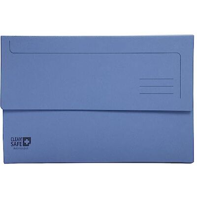 Exacompta Ref 47222E Clean Safe Anti-Microbial Foolscap Document Wallets Suitable for A4 Documents, 400gsm Pressboard, FSC-Certified Blue (Pack of 5) Exacompta Ref 47222E Clean Safe Anti-Microbial Foolscap Document Wallets Suitable for A4 Documents, 400gsm Pressboard, FSC-Certified Blue (Pack of 5)