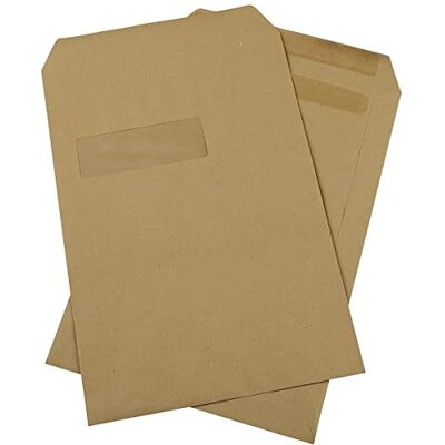 Q-Connect C4 Envelopes Window Basketweave Pocket Self Seal 115gsm Manilla (Pack of 250) , beige Q-Connect C4 Envelopes Window Basketweave Pocket Self Seal 115gsm Manilla (Pack of 250) , beige