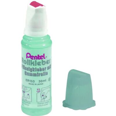 Pentel Roll 'n Glue Transparent 30 ml Container Shape Bottle Refillable Solvent Free Washable for Paper and Cardboard Pentel Roll 'n Glue Transparent 30 ml Container Shape Bottle Refillable Solvent Free Washable for Paper and Cardboard