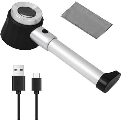 HunterBee Handheld 10X 30X Magnifier Loupe ruler Magnifying Glass with LED Light Scale Magnifying Jewelry Loupe HunterBee Handheld 10X 30X Magnifier Loupe ruler Magnifying Glass with LED Light Scale Magnifying Jewelry Loupe