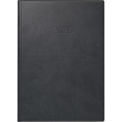 rido/idé Book Calendar Model Roma 1, 2025 Planner, 1 Page = 1 Day, A5, 416 Pages, Faux Leather Cover West, Black rido/idé Book Calendar Model Roma 1, 2025 Planner, 1 Page = 1 Day, A5, 416 Pages, Faux Leather Cover West, Black