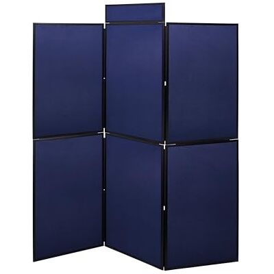 Bi-Office Floor Standing 6 Panel Display Board Blue Loop Nylon with Header, 1800x1800 mm Bi-Office Floor Standing 6 Panel Display Board Blue Loop Nylon with Header, 1800x1800 mm