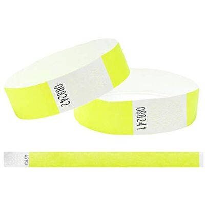 J&R Wristbands Paper Like Wristbands Made from Tyvek. 1000 Pack Neon Yellow J&R Wristbands Paper Like Wristbands Made from Tyvek. 1000 Pack Neon Yellow