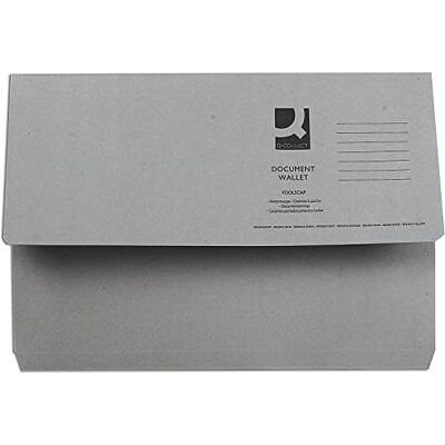Q-Connect Document Wallet Foolscap Grey (Pack of 50) Q-Connect Document Wallet Foolscap Grey (Pack of 50)
