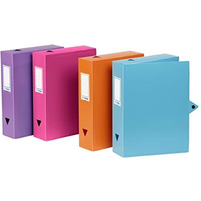 Viquel Set of 6 Plastic Filing Boxes Set of 6 Archive Boxes with Press Stud Fastening Assorted Storage Boxes 8 cm Back Made in France Viquel Set of 6 Plastic Filing Boxes Set of 6 Archive Boxes with Press Stud Fastening Assorted Storage Boxes 8 cm Back Made in France