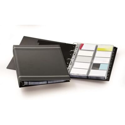 Durable Visifix A4 Business Card Album Ring Binder, Charcoal Folder for Cards Measuring 90 x 57mm, Holds up to 400 Cards Across 20 Pockets, 4 Ring Binder System, Made in Poland Durable Visifix A4 Business Card Album Ring Binder, Charcoal Folder for Cards Measuring 90 x 57mm, Holds up to 400 Cards Across 20 Pockets, 4 Ring Binder System, Made in Poland