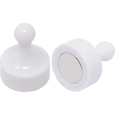 FIRST4MAGNETS White Jumbo Skittle Magnets for Fridge, Office, Whiteboard, Noticeboard, Filing Cabinet 29mm dia x 38mm tall FIRST4MAGNETS White Jumbo Skittle Magnets for Fridge, Office, Whiteboard, Noticeboard, Filing Cabinet 29mm dia x 38mm tall