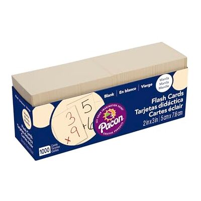 Pacon 6489 Blank Flash Cards 2 x 3 Pack of 1000 Manila Pacon 6489 Blank Flash Cards 2 x 3 Pack of 1000 Manila