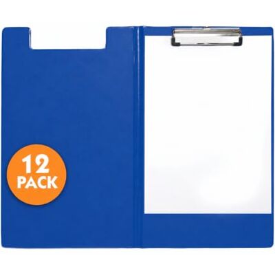 SECO A4 PVC Foldover Clipboard Blue Pack of 12 Document Holder Heavy Duty Metal Clip Rigid PVC Board A4 Documents Office, School & Warehouse Use SECO A4 PVC Foldover Clipboard Blue Pack of 12 Document Holder Heavy Duty Metal Clip Rigid PVC Board A4 Documents Office, School & Warehouse Use