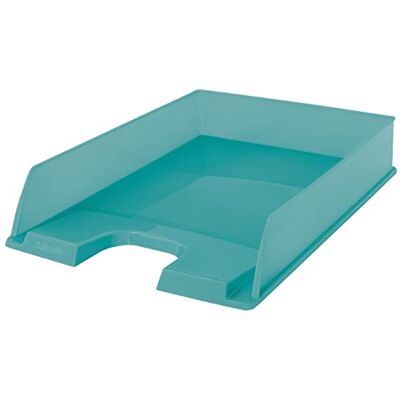 Esselte Letter Tray, Stackable A4 Paper Storage Filing Organiser For Documents, Catalogues, Brochures & Magazines, Home/Office Use, Embossed Pattern, Colour'Breeze Range, Blue, 626274 Esselte Letter Tray, Stackable A4 Paper Storage Filing Organiser For Documents, Catalogues, Brochures & Magazines, Home/Office Use, Embossed Pattern, Colour'Breeze Range, Blue, 626274
