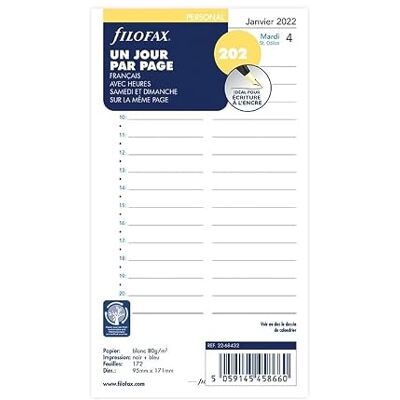 FIL OFAX 68432-1 Rel for Personal Organiser 1 Day per Page Format: 9.5 x 17 cm January to December 2023 White Paper FIL OFAX 68432-1 Rel for Personal Organiser 1 Day per Page Format: 9.5 x 17 cm January to December 2023 White Paper