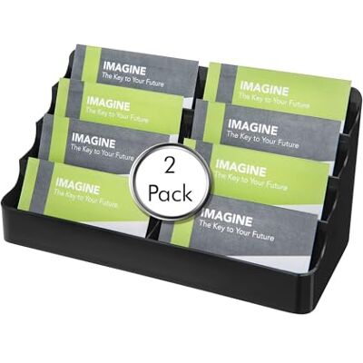 Deflecto Business Card Holder 4 Tier 8 Pocket Landscape Pack of 2 Black Deflecto Business Card Holder 4 Tier 8 Pocket Landscape Pack of 2 Black