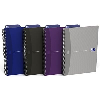 Oxford 400090611 Spiral Tablet Book B5 with Bookmark Ruler 90 Sheets Squared Pack of 4 Assorted Colours: Black, Blue, Purple, Silver Oxford 400090611 Spiral Tablet Book B5 with Bookmark Ruler 90 Sheets Squared Pack of 4 Assorted Colours: Black, Blue, Purple, Silver