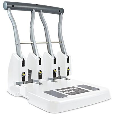 Rapesco 1407 ECO P4400 High-Capacity 4-Hole Punch, 150 Sheet Capacity Soft White Rapesco 1407 ECO P4400 High-Capacity 4-Hole Punch, 150 Sheet Capacity Soft White