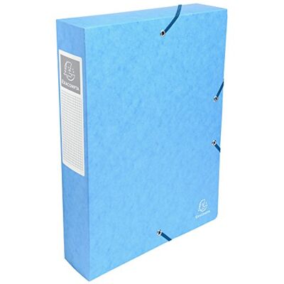 Exacompta Ref. 50606E 8 Exabox filing boxes with rubber bands in 600g/m2 glossy card Spine 6 cm dimensions 25 x 33 cm for A4 documents turquoise color delivered assembled Exacompta Ref. 50606E 8 Exabox filing boxes with rubber bands in 600g/m2 glossy card Spine 6 cm dimensions 25 x 33 cm for A4 documents turquoise color delivered assembled
