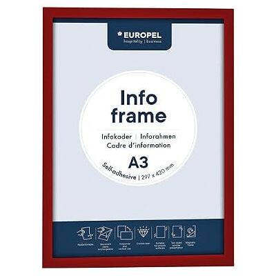 Europel Red Magnetic Frame - A3 Display Frame Europel Red Magnetic Frame - A3 Display Frame