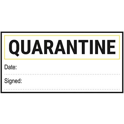 VSafety V Safety Quarantine Paper Write On Yellow Sticker 102x51mm (Roll of 250) VSafety V Safety Quarantine Paper Write On Yellow Sticker 102x51mm (Roll of 250)