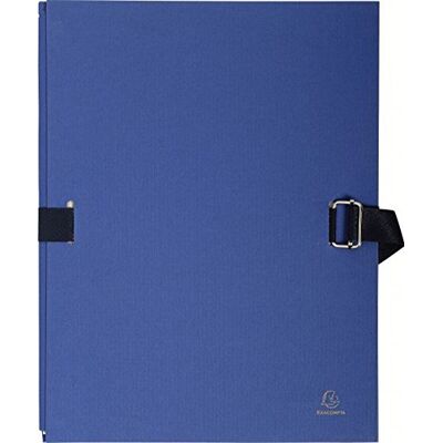 Exacompta Ref. 223229E Box of 10 expandable spine folders in colored canvas paper 1 flap strap closure dimensions 24 x 32 cm for A4 format documents dark blue color Exacompta Ref. 223229E Box of 10 expandable spine folders in colored canvas paper 1 flap strap closure dimensions 24 x 32 cm for A4 format documents dark blue color