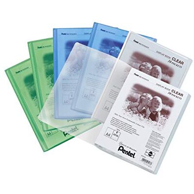 Pentel Display Book Clear, Mixed pack of 6 Folders Pentel Display Book Clear, Mixed pack of 6 Folders