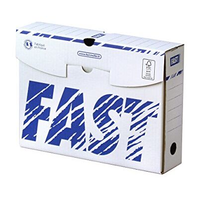 FAST Manual Archive Boxes (Pack of 10 8 cm Spine 25X33 White/Blue FAST Manual Archive Boxes (Pack of 10 8 cm Spine 25X33 White/Blue