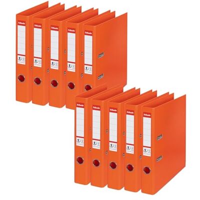 Esselte No.1 50mm Plastic Lever Arch File Orange (Pack of 10) Esselte No.1 50mm Plastic Lever Arch File Orange (Pack of 10)