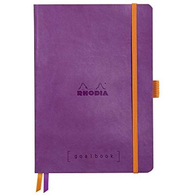 Rhodia 117770C Bullet Journal Goalbook Violet A5 14.8 x 21 cm Small Squares 240 pages Ivory 90 gsm paper 2 Ribbons, Elastic closure Leatherette Rhodia 117770C Bullet Journal Goalbook Violet A5 14.8 x 21 cm Small Squares 240 pages Ivory 90 gsm paper 2 Ribbons, Elastic closure Leatherette