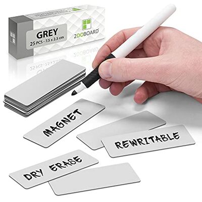 2DOBOARD 25 Magnetic notes or Magnetic Sticky Notes 3 x 1 Inch Grey Dry Erase 2DOBOARD 25 Magnetic notes or Magnetic Sticky Notes 3 x 1 Inch Grey Dry Erase