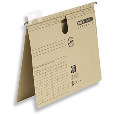 Elba Vertic Ultimate 85421 Suspension Files Official Filing with Pocket on Reverse and Thumb Slot Pack of 50 Natural Brown Elba Vertic Ultimate 85421 Suspension Files Official Filing with Pocket on Reverse and Thumb Slot Pack of 50 Natural Brown