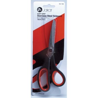 Jakar Scissors, Stainless Steel, 19cm /7.5", with Soft Grip Handle in Hanging Try-meblistercard Jakar Scissors, Stainless Steel, 19cm /7.5", with Soft Grip Handle in Hanging Try-meblistercard