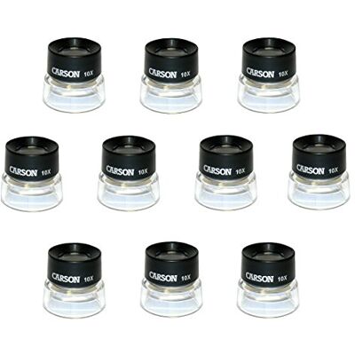 Carson 10x Stand Magnifier-Set of 10, Acrylic, Black/Clear, Pack of 10 Carson 10x Stand Magnifier-Set of 10, Acrylic, Black/Clear, Pack of 10