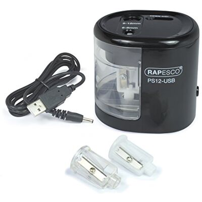 Rapesco 1449 PS12-USB Pencil Sharpener - Schwarz Rapesco 1449 PS12-USB Pencil Sharpener - Schwarz