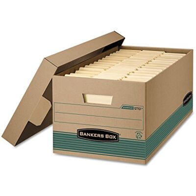BANKERS BOX STOR/File Medium-Duty Storage Boxes, FastFold, Lift-Off Lid, 100% Recycled, Letter, Case of 12 (1270101) BANKERS BOX STOR/File Medium-Duty Storage Boxes, FastFold, Lift-Off Lid, 100% Recycled, Letter, Case of 12 (1270101)