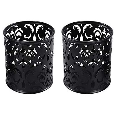 EasyPAG Pen Pot Pencil Holder Makeup Brushes Storage,Pack of 2,Black Metal,Home and Office,Desk Tidy,Stationery Organiser EasyPAG Pen Pot Pencil Holder Makeup Brushes Storage,Pack of 2,Black Metal,Home and Office,Desk Tidy,Stationery Organiser