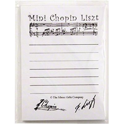 Music Gifts USA Mini Chopin Liszt White Sticky Notes Music Gifts USA Mini Chopin Liszt White Sticky Notes